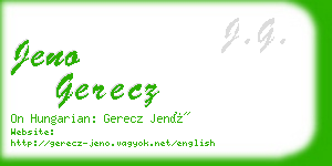 jeno gerecz business card